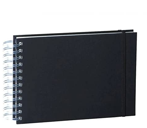 Semikolon 353016 Spiral Album Mini Mucho - 25x16 cm - Fotoalbum, 90 Seiten cremeweiß, Fotobuch, black schwarz