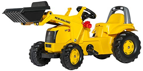 Rolly Toys rollyKid NH Construction (mit rollyTrac Lader, für Kinder von 2,5 - 5 Jahre, Überrollbügel, Heckkupplung) 025053