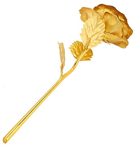 Rose Fiore Placcato 24k Oro con Scatola Ottimo per La Festa della Mamma Natale Compleanno Matrimonio
