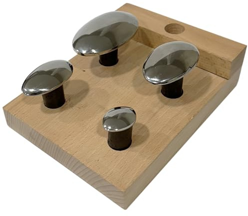 Jewellers Tools Spoon Stakes Set of 4 (Wooden Base) : Tea, Coffee, Dessert & Tablespoon Metalworking Shaping Tool (945)
