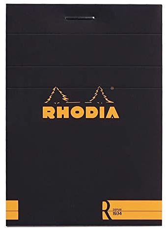 Rhodia 112012C Block elfenbein, liniert, 90 g, 74 x 105 mm, 70 Blatt, schwarz