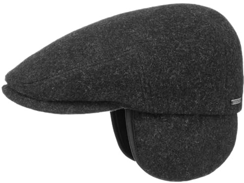 Stetson Kent Wool Flat Cap Herren Made in EU Kaschmir Herbst Winter Ohrenklappen Schirmmütze