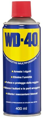WD-40 - Prodotto Multifunzione - Lubrificante Spray - Elimina i cigolii, sblocca, elimina l’umidità, previene la ruggine - Compatibile con tutti i metalli, plastica e gomma - Senza silicone - 400ml