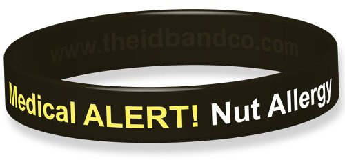 Alert! Nut Allergy Silicone Wristband-18cm -Black B0857