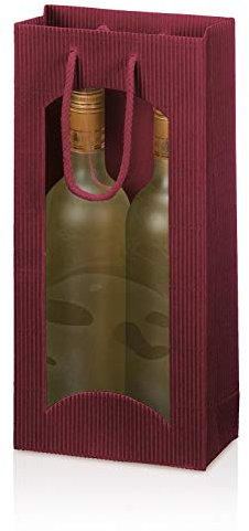 10 x 2er Tragetasche, Weinverpackung, Flaschenverpackung - Focus Bordeaux, 170 x 85 x 360 mm
