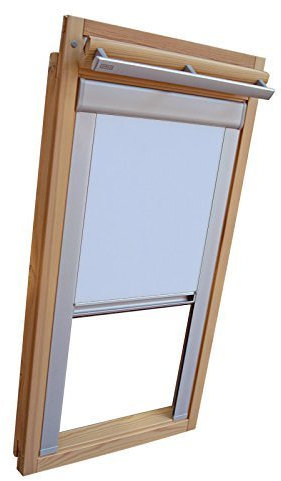 Hochwertiges Verdunkelungsrollo Rollo mit Seitenschienen für Velux DKL-EP GGL,GPL,GHL,GTL 608 hellblau // Verdunkelungsrollo/Verdunkelungs-Rollo/Fensterrollo