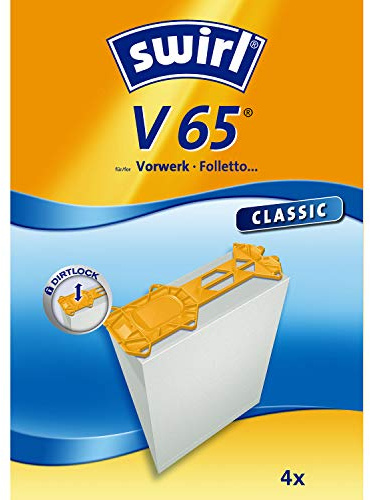 Swirl V 65 Spezialpapier Staubsaugerbeutel für Vorwerk und Foletto Staubsauger, Classic, 4 Stück (Pack of 3)