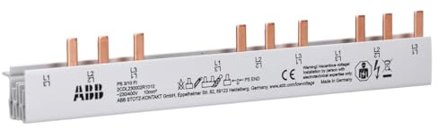 ABB PS3/10-FI Phasenschiene 3-Phasig 10 Pins 10TE 10qmm² Kürzbar | Sammelschiene 10 Kontakte 63 A Nennstrom 3-Polig Endkappe PS-END benötigt (1, 2, 3, 4, 1+N oder 3+N) 2CDL230002R1010