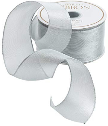 Caspari Sheer Silver Wired Gift Ribbon - 27 Foot Spool