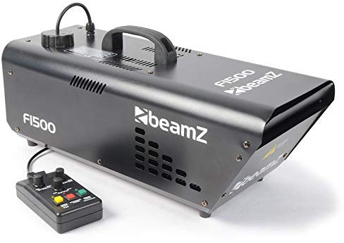beamz F1500 DMX Haze Machine Professional 1500W Hazer with Wired Remote Control, Timer, Thermostatic Heating & 1200ml Tank for Stage, DJ & Events