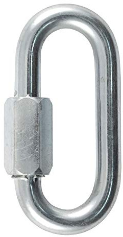 CURT 82933 Threaded Quick Link Trailer Safety Chain Hook Carabiner Clip, 3/8-Inch Diameter, 11,000 lbs Break Strength, CLEAR ZINC