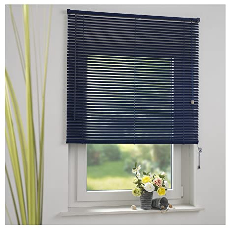 Liedeco Jalousie für Türen, 220 cm Länge, Kunststoff-Jalousie orientblau B 80 cm