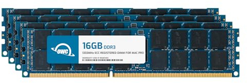 OWC 64.0GB (4X 16GB) PC10600 DDR3 ECC-Registro 1333MHz Actualización de Memoria de 240 Pines para ciertos Modelos de Mac Pro 2009-2012