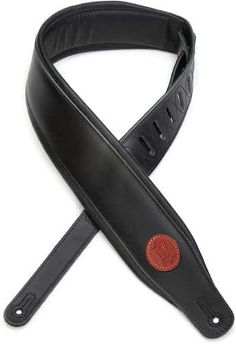 Levy's Veg Tan Gitarrengurt aus Leder schwarz