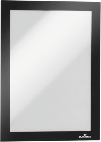Durable Info-Rahmen Duraframe Magnetic A5, 5 Stück, schwarz, 494701 | Selbsthaftende Infotasche für Whiteboards und Spinde, Nutzung im Hoch- und Querformat möglich, Magnetrahmen, Made in Poland