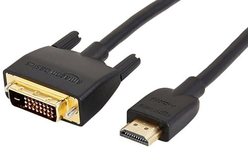 Amazon Basics HDMI-A-auf-DVI-Adapterkabel, bidirektional, 1080P, vergoldet, 0.9 m, 1 Stück, Schwarz