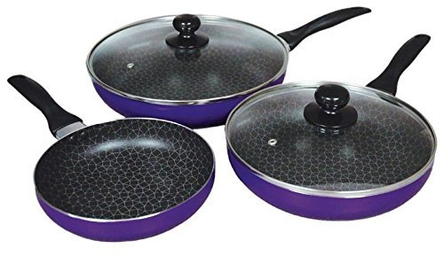 JUEGO DE 3 SARTENES Y 2 TAPAS SPIDERPAN ANTIHADERENTE INDUCCION GAS en Rebaja
