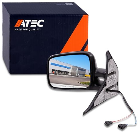 ATEC Germany 1x Elektrischer Außenspiegel links beheizbar Seitenspiegel | Kompatibel mit: VW TRANSPORTER T4 Bus, TRANSPORTER T4 Kasten, TRANSPORTER T4 Pritsche/Fahrgestell (70E, 70L, 70M, 7DE, 7DL