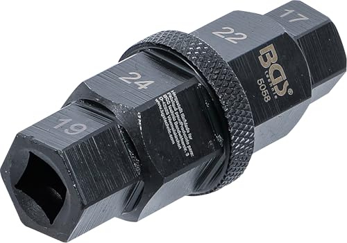 BGS 5058 | Motorcycle Special Socket | 10 mm (3/8) | 17 - 19 - 22 - 24 mm | Drive 10 mm (3/8 inch) | for thru axles | for Yamaha, Kawasaki, BMW, Suzuki, Honda | chrome vanadium steel