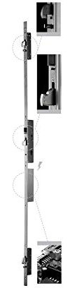 Serratura ISEO art. 7A37003521S.A Multiblindo Emotion EXIT per uscite di emergenza antipanico.Interasse 92mm Frontale a U 2300x24x6 in acciaio inox Entrata mm 35 DIN SX