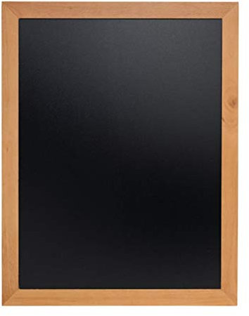 SECURIT - Lavagna da Parete Universal - Per Pennarelli a Gesso Liquido - Per Bar, Ristoranti, Pub, Negozi - Cornice in Legno Duro - 70x90cm - Colore Teak