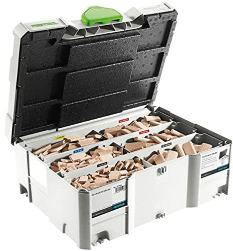 Festool Domino Dübel-Set DS 4/5/6/8/10 1060 x BU, Dübel-Sortiment aus Buche im Sortiment-Systainer, Art.-Nr. 498899
