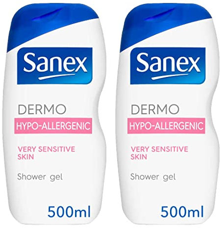 Sanex Dermo Hypoallergenic Bath and Shower Gel 500 ml Pack of 2