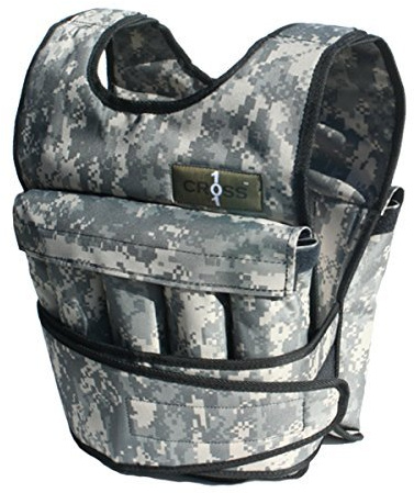 CROSS101 Adjustable Camouflage Weighted Vest Without Shoulder Pads, 40 lb