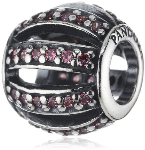 PANDORA Damen-Charm 925 Sterling Silber Zirkonia rosa 791115CZS