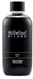 Millefiori Milano – Fragranza per Diffusore a Bastoncini 250 ml, Nero – Profumatore Ambiente Raffinato con Note Legnose e Intense