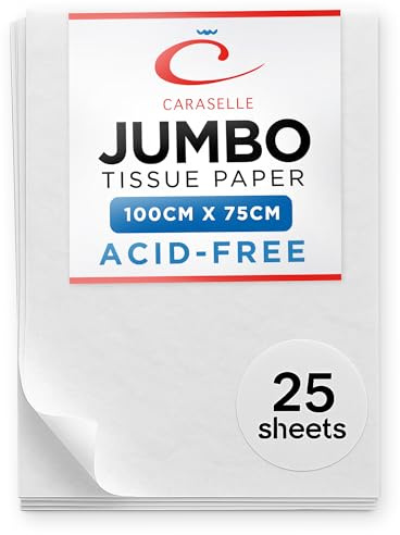 Caraselle Extra Large Tissue Paper - Jumbo Size 100x75cm - Versatile Sheet for Clothes, Art Collection, & Gift Wrapping - Acid-Free for Packaging - 25 Sheets