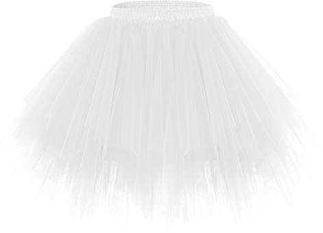 Bridesmay Dam Tutu-kjol 2025 50-talet vintage balettbubbla danskjolar för cosplay fest, A-vit, M