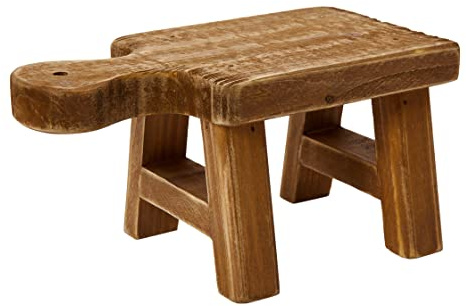 Creative Co-Op Small Wood Pedestal with Handle