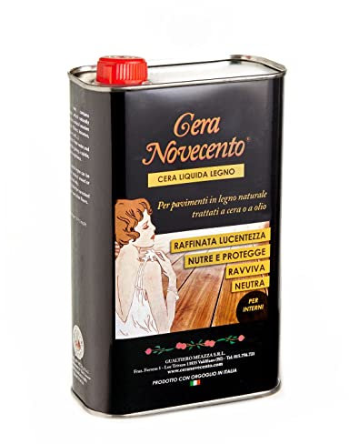 CERA NOVECENTO Cera Liquida Legno Novecento, Neutro, 1 litro cera liquida rigenerante per pavimenti e mobili in legno