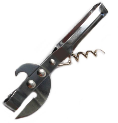 apollo THE HOUSEWARES BRAND Can Opener Stab Corkscrew, Silver