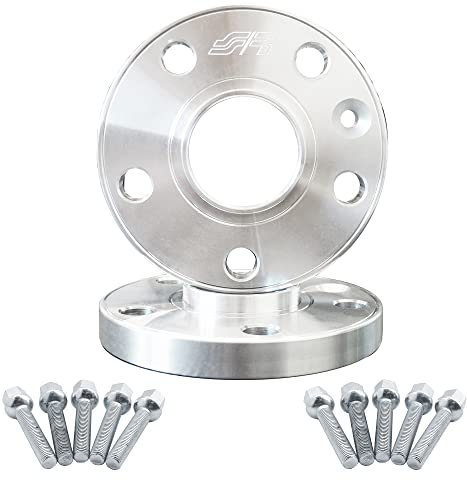 Simoni Racing DR096/B15 - Distanziali alluminio 15mm 5x112 57,1 con bulloneria sferica, Pacco da 2