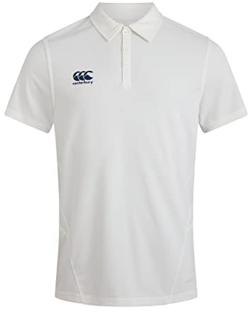 Canterbury Mens Wicking CCC Logo Cricket Polo Shirt, Cream, M - Chest 39-41 (99-104cm)