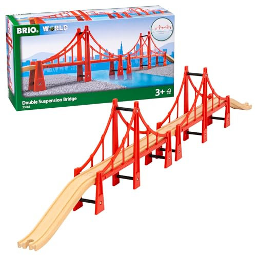 BRIO World 33683 Hängebrücke - Eisenbahnzubehör Holzeisenbahn - Kleinkinderspielzeug empfohlen für Kinder ab 3 Jahren