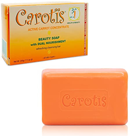 Carotis, Skin Brightening Soap - 200g / 7.1 Fl oz - Exfoliating Cleansing Bar, Natural Moisturizing Beauty Soap, Improves Skin Tone, with Vitamin A