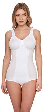 SUSA Damen Body ohne Bügel I Cremona 6532 I Komfort-Body mit gemoldeten Cups & Entlastungsträgern I Figurschmeichelnde Shapewear mit Halt I Verstellbare Träger & Hakenverschluss I Weiß, 95C