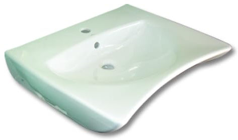 Goman Lavabo Ergonomico per Disabili, Lavandino per Bagno Accessibile Diversamente Abili, Serie Open, 66 x 55 x 16 Centimetri