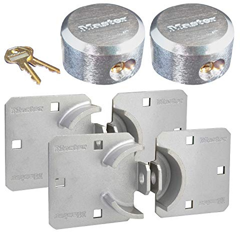 Master Lock - Hasp/Hidden Shackle Keyed Alike Padlocks w/ 4 Keys, 770-6271NKA-2 w/BumpStop Technology