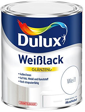 Dulux Weißlack Glänzend – Ob seidenmatt oder glänzend: Ihre Oberflächen leuchten in reinweißer Eleganz - Weiß, 750 ml