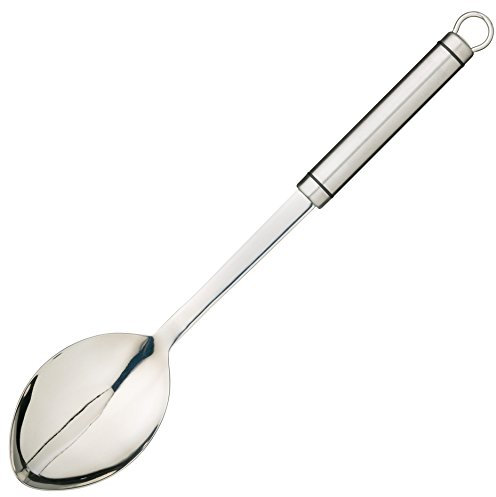 KitchenCraft Hochwertiger Kochlöffel, Kochgeschirr aus Edelstahl mit Aufhängeloch, 35 cm