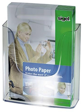 SIGEL LH115 Porta-depliant da parete, in acrilico, con 1 tasca per A4 h, 1 pz