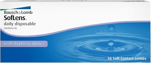 Bausch + Lomb SofLens Daily Disposable Tageslinsen, sphärische Kontaktlinsen, weich, 30 Stück BC 8.6 mm / DIA 14.2 / +0.50 Dioptrien