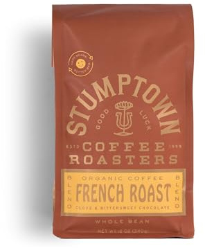 Stumptown Coffee Roasters, Dark Roast Organic Whole Bean Coffee, 100% Arabica Coffee - French Roast 12 Ounce Bag with Flavor Notes of Clove and Bittersweet Chocolate