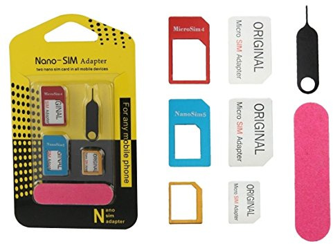 GENIE FORCE Original Xikon® 5-in-1 Nano SIM und Micro SIM Adapter – Komplett 5er-Set für alle Smartphones, Handymodelle und Tablet ֎