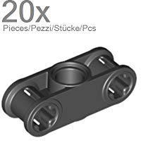 20 Stück LEGO TECHNIC Achs und Pin Verbinder 3L in Schwarz.