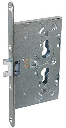 BASI ES 983 Sicken-Türschloss, Einsteckschloss für Feuerschutztüren, R/L, 65mm Dorn, Stulp 24mm Breite, Silber